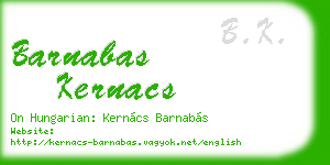 barnabas kernacs business card