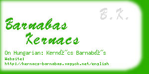 barnabas kernacs business card